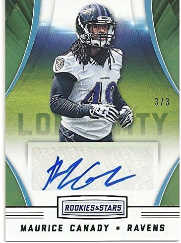 Maurice Canady Autographed (Rare 3/3 Green Paralell) "Longevity Rookie Card" Serial Numbered 3/3 Football Card - 2016 Panini Rookies and Stars Football Card #RLS-MCD (Baltimore Ravens) Free Shipping