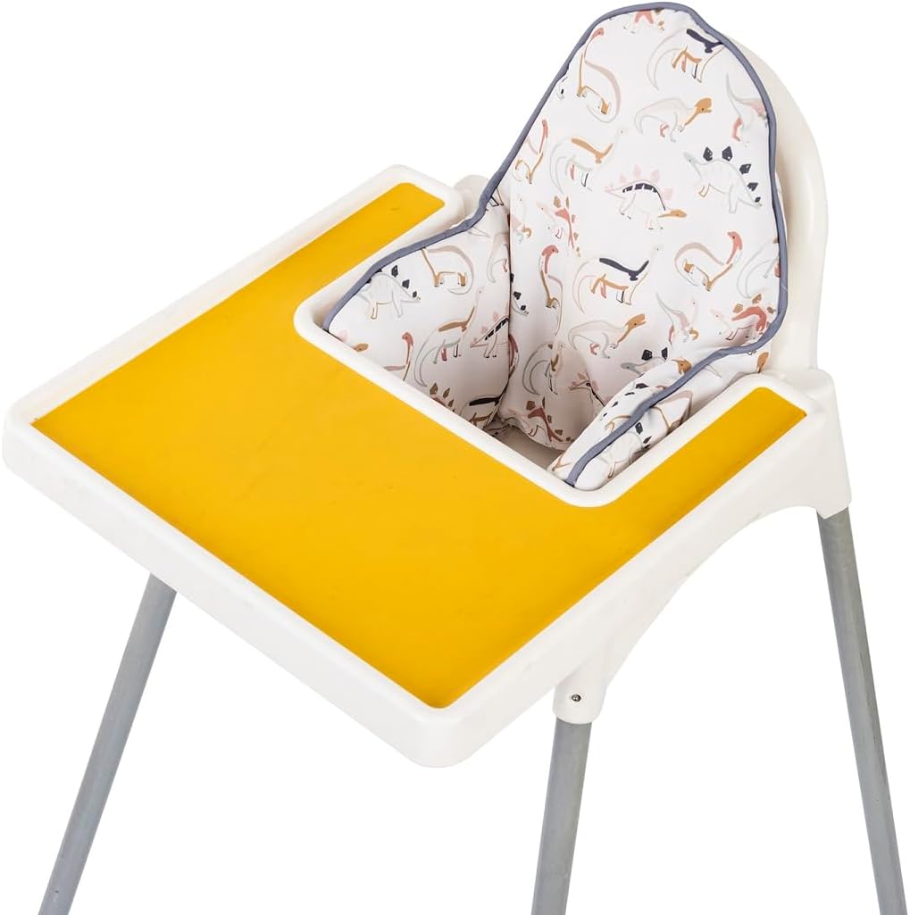 Inflatable Supporting Cushion for IKEA High Chair, Baby High Chair Cushion with Colorful Printing, Inflatable Cushion Included(Dinosaurs)
