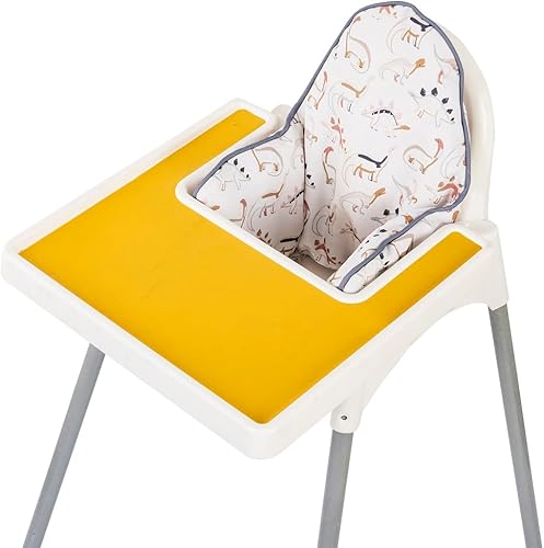 Dadouman Cojín inflable de apoyo para silla alta IKEA, cojín para silla alta de bebé con impresión colorida, cojín inflable incluido (dinosaurios)