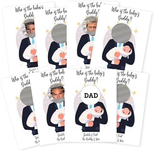 XIAOPNN Who's The Baby's Daddy Scratch-Off Game - 40 Cards For Baby Shower & Gender Reveal Parties