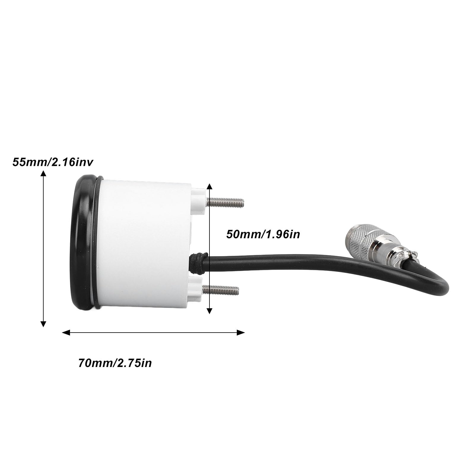 Tiefenmesser für Boote, Edelstahl 316L-Lünette, Beschlagfreies Glas, IP67, Wasserdichtes LCD-Display, 100 M Reichweite, 12 V, mit Alarm und (81000245 Schwarzes Zifferblatt, schwarze Lünette)
