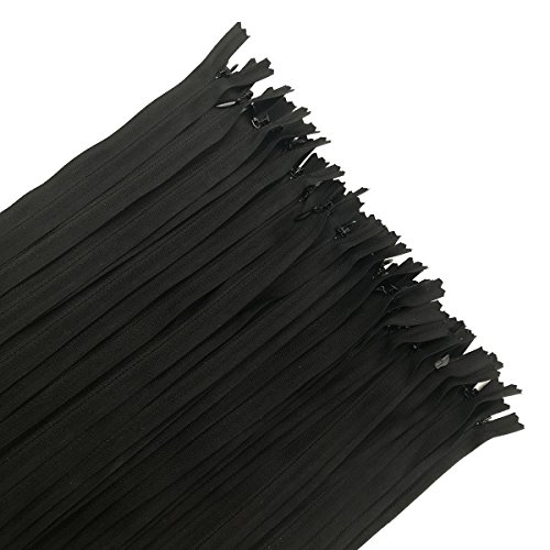 20PCS Nylon Invisible Zipper,Sewing for Handmade Garment/Bags/Home Textile,Tailor Sewer Crafter's Special(22 inch,Black)