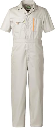 Mens Short Sleeve Coveralls Work Mechanics Jumpsuit Summer Overall Work Suit Breathable Crawl Suit Coverall