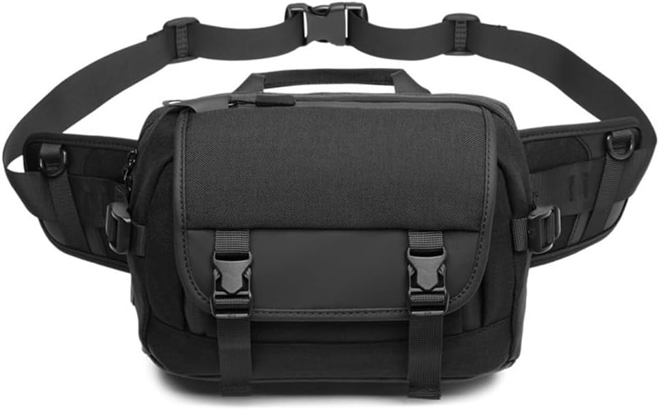Men's Waist Bag Cell Phone Black Crossbody Chest