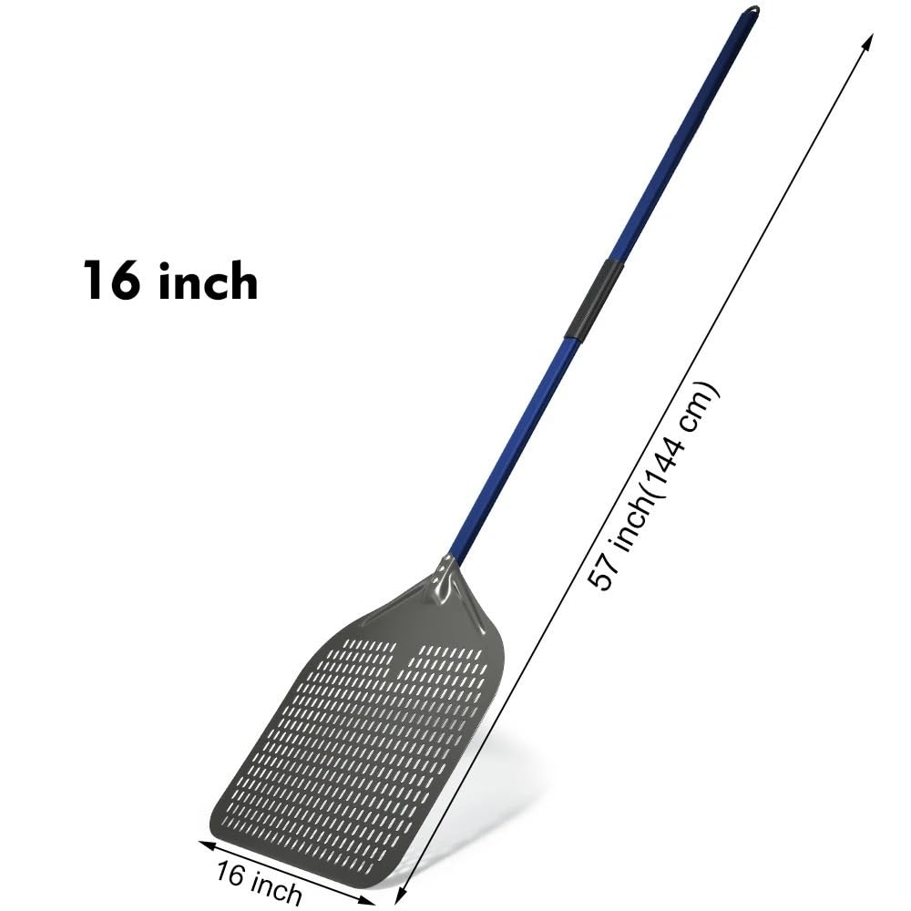 Pala Per Pizza Pala for pizza da 16 pollici, lunghezza totale 57, manico staccabile(16 inch Brown Handle)