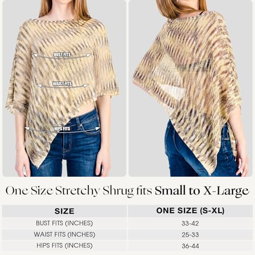Image of Women Sheer Poncho Shrug Summer Sheer Blouse Top Lightweight Poncho Bolero for Evening Dress