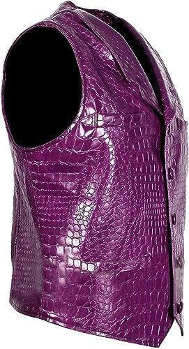 Artificial Leather Vest for Men, Joker Style Crocodile Pattern Vest