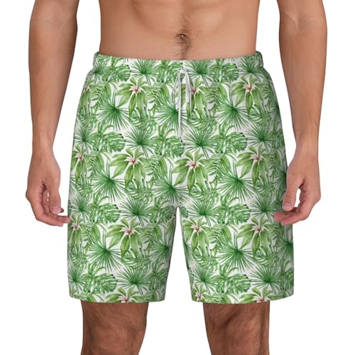 Short de bain homme séchage rapide imprimé tropical anti-irritation
