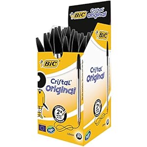 Bic Cristal Pennen Zwart Doos, 50 Stuk