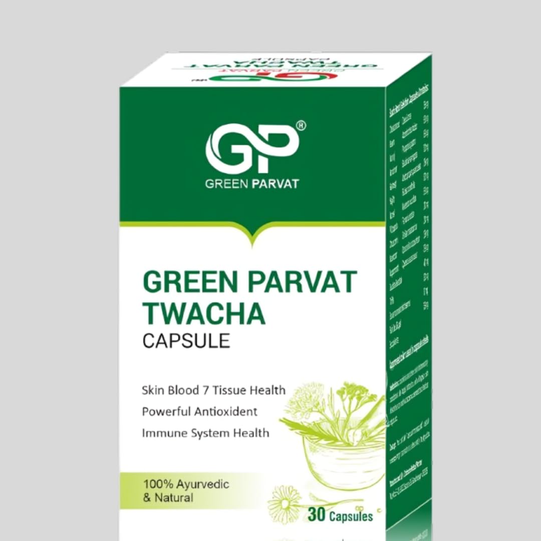 Green Parvat Twacha Capsules, 30 Capsule, 100% Ayurvedic Skin Health Supplement with 2 Premium Malam and Neem Aloevera Soap 4
