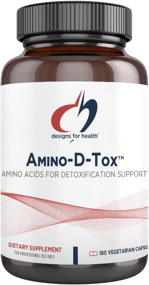 Designs for Health Amino-D-Tox - Amino Acid Detox + Liver Cleanse Support - Supplement Blend with Glycine, Calcium D Glucarate, NAC + More - Non-GMO (180 Capsules)