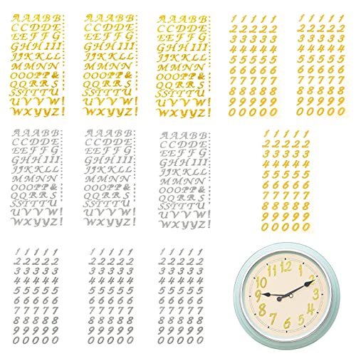 12pcs feuilles d'autocollants chiffres et lettres kit Autocollants à paillettes en forme de lettres Adhésives lettres de l'alphabet et de chiffres autocollants scintillants pour lettres et chiffres Cover