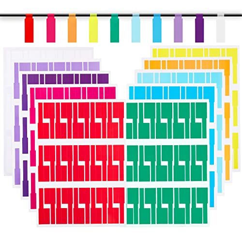 600 Cable Labels, JIQEZNL 20 Sheets Waterproof Cord Label for Electronics, 10 Colors Printable Wire Labeling Tags for Ethernet and Network, Write on Labels for Cable Organize