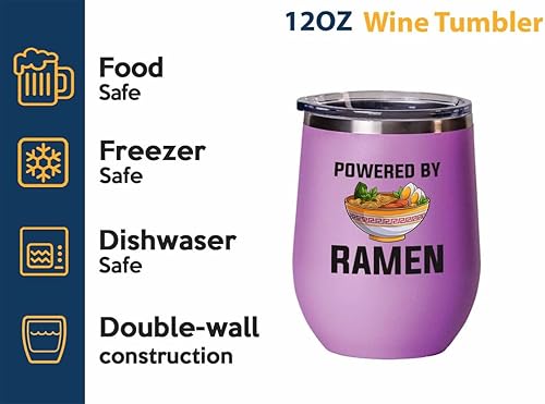 Miniatura 3 de Ramen Lover Pink Edition Vaso de vino de 12 onzas  Alimentado por ramen  Food Lovers pollo, calabaza, vegano, despensa, fideos picantes