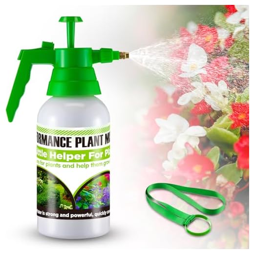 Saillong 32 Oz Pump Sprayer, Manual Garden Sprayer with Adjustable Brass Nozzle, Plant Mister with Shoulder Strap, for Spraying Flowers, Plants, Weeds and Cleaning