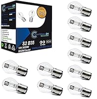 LIGHTWORLD24 10 Stück BA20d S2 35/35W 12V Motorrad Halogenscheinwerfer Superhelle Fernlicht Abblendlicht Roller Moped Motoroller Scooter Bilux Lampe Glühbirnen