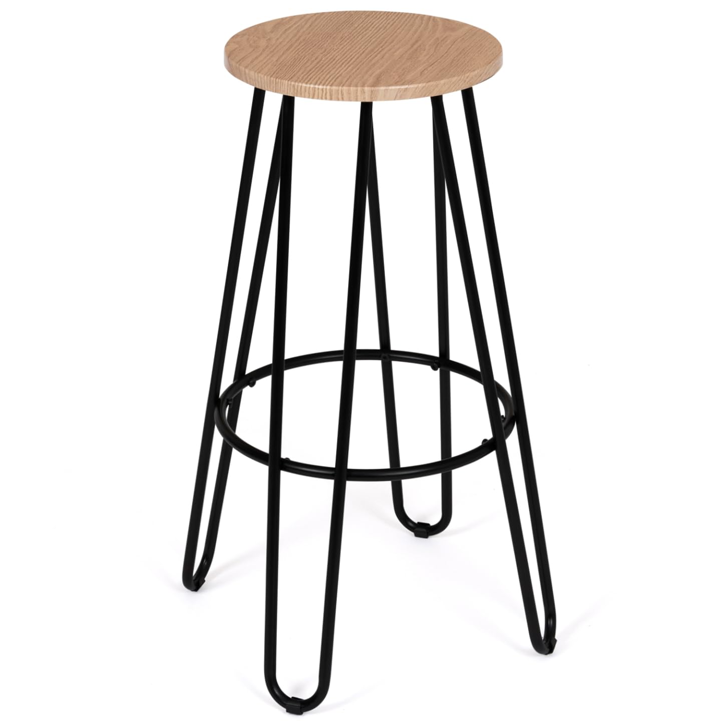 IDMarket Dublin - Juego de 2 taburetes de bar redondo con asiento de diseño industrial