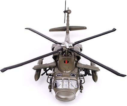 1/64 Scale Black Hawk Helicopter Model Airplane, Diecast Military Attack Helicopter with Light and Sound, Suitable for Military Lovers to Collect and Gift