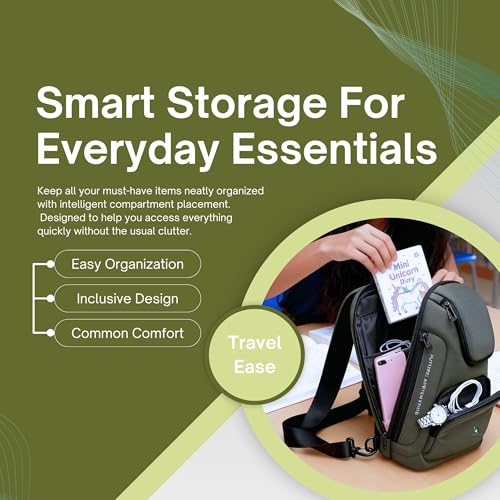 Image of HUPLA Unisex Crossbody Sling Bag | Anti-Theft Chest Bag for Men & Women | Compact Travel Passport & Airport Bag | Front Side Cross Shoulder Bag | Waterproof Daily Use Sling