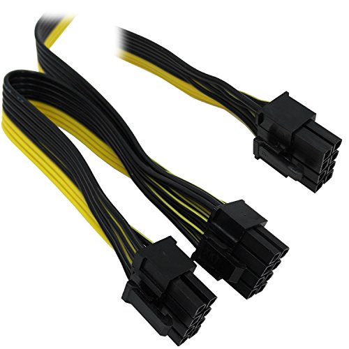 COMeap 8 Pin Male to Dual 2X 8 Pin (6+2) Male PCI Express Power Adapter Cable for EVGA Power Supply 24-inch+8-inch (62cm+21cm) (NOT Compatible with Seasonic Sentey and Corsair Power Supply) - Thumbnail 3