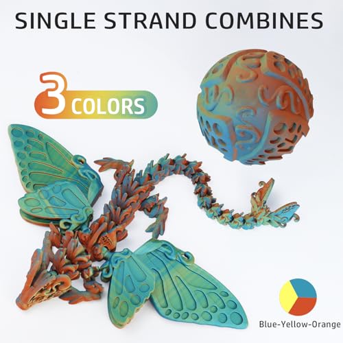 Image of LOVOON Matte Tricolors PLA 3D Printer Filament Multi-Color Changing by Angle Rainbow PLA 3D Printing Filament Fit Most 3D Printers /3D Pens,Matte Orange /Blue /Yellow,1KG(2.2lbs) /Spool