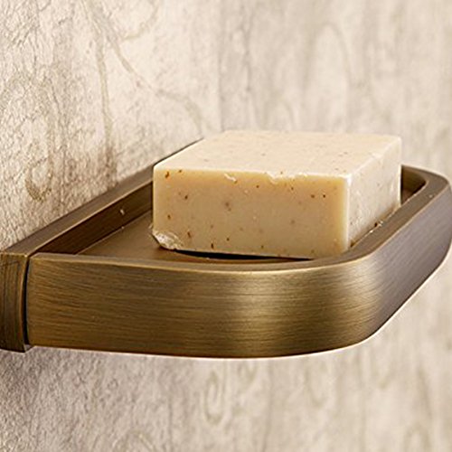 7Trees Solid Brass Bathroom Accessories Wall Mounted Soap Holder Bathroom Soap Dish Shelf Shower Accessories Soap Holder (Antique Brass) #TOP1