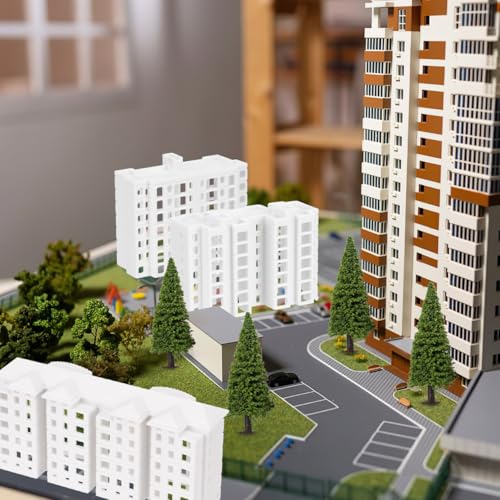 Lot de 4 modèles de construction miniatures légers pour paysage de table - 7