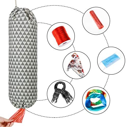 2 Pieces Plastic Bag Holder Grocery Bag Dispenser Hanging Storage Bag Garbage Bag Organizer for Kitchen Travelling Supplies (18 x 7.9 Inch)