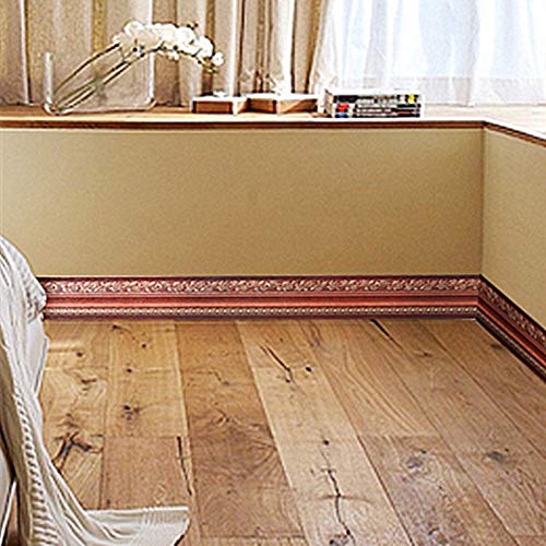 Moyishi 5 Meters Royal Peony 3D Peel And Stick Wall Paper Wall Decal Wall Border Easy To Apply (Wood) #TOP2