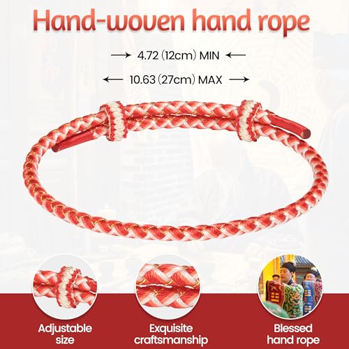 Bracelet for Men and Women, Adjustable Kabbalah Braided Bracelet，Good Lucky Lucky Fashion Red/Blue Handmade Wrist rope2