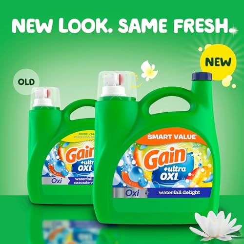 Gain Ultra Oxi Liquid Laundry Detergent, 107 loads, 154 fl oz, Waterfall Delight Scent, 2-in-1, HE Compatible - Thumbnail 2