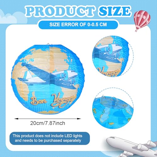 Image of Panelee 12 Pcs Travel Around The World Paper Lanterns Party Decorations 8 Inch Hanging Round Hanging Paper Party Decorations for Holiday Indoor Outdoor Supplies
