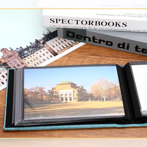 2 Pack Small Photo Albums, 6x4 Slip In Photo Albums 200 Photos Mini Flip Photo Book Album Portable Linen Cover Memory Book with Linen Cover for Baby Wedding Holiday Family Birthday Travel(Blue) - Image 4