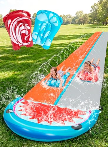 Sloosh Water Slides with 2 Inflatable Boards,22.5ft...