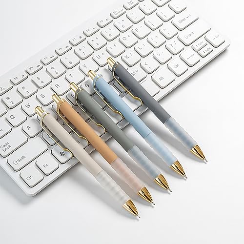 Image of Linbsunne Ballpoint Pens Black Medium Point 1mm with Super Soft Grip Ball Point Pen for Men Women Retractable(gold-6x2 pcs)