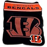 Logo Brands 607-26X: Cincinnati Bengals 60x80 Raschel Throw