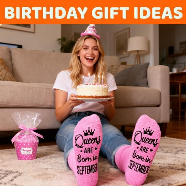 Image of HAPPYPOP Birthday Gifts Ideas for Mom - Pink Month Birthday Socks for Women