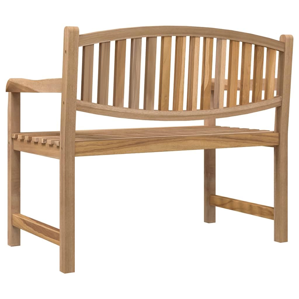 Ławka ogrodowa z drewna tekowego, 114 x 59 x 87 cm, z oparciem i podłokietnikami, lite drewno, do użytku na zewnątrz, obciążenie do 110 kg na jedno miejsce
