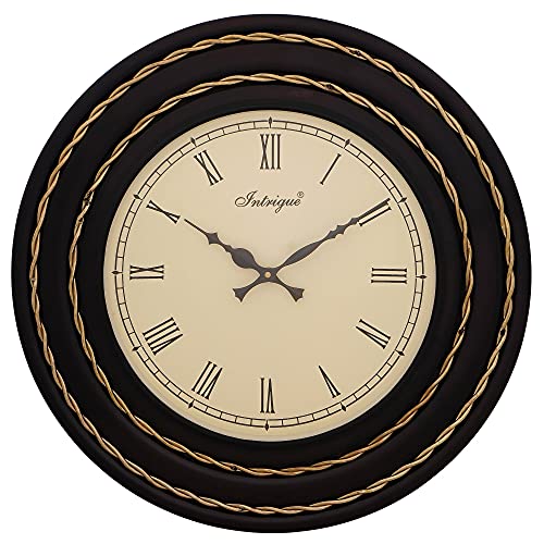 Image of INTRIGUE Vintage Heavy Embossed Brass Wall Clock for Home | Office | Hall | (18 in. Roman Dial)
