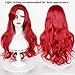 Red Curly Wig, Max Beauty Red Mermaid Cosplay Wigs for Woman with Starfish Hair Clips, Adult Long Hair Daily Wig Heat Resistant Synthetic Fiber for Halloween for Cosplay for Christmas (Red 1)