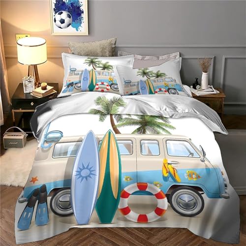 Parure de lit camionnette de plage effet 3D en microfibre résistante supérieure