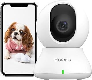blurams Pet Camera, 2K Pan/Tilt Indoor Camera for Dog/Cat/Baby/Home Security with Phone App, Motion Detection & Auto Tracking, 2-Way Audio, Night Vision, Cloud&SD Card Storage, Works w/Alexa & Google