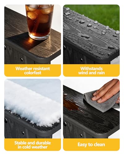 Image of Folding Adirondack Chair Set of 2, Lightweight-Portable HDPE Patio Chair, All-Weather Space-Saving Foldable Fire Pit Seating for Camping, Backyard, Deck-Black