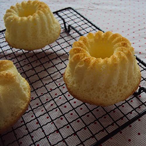 Mantouxixi 4 Pack Carbon Steel Mini Fluted Tube Cake Pan, 4 Inch Nonstick Fluted Tube Cake Pans, Oven Baking Mold Mould For Cupcake,Muffin,Brownie,Pudding,Bavarois,Jello,Flan,Kugelhopf #TOP5