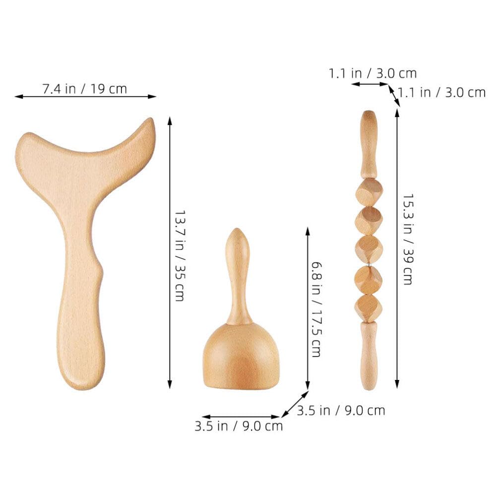 Masajeador de Espalda Manual de Madera, Barra de Raspado Portátil