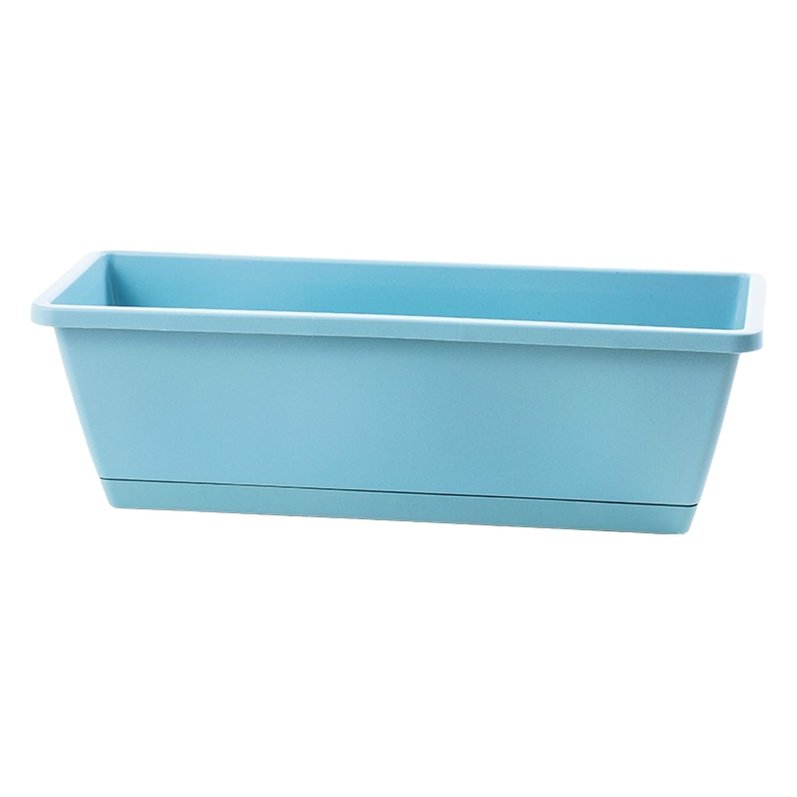 Rectangular Planter Large Plant Pot with Drainage Holes Long Planter Box with Saucer for Windowsill Vegetables Herbs Succulents