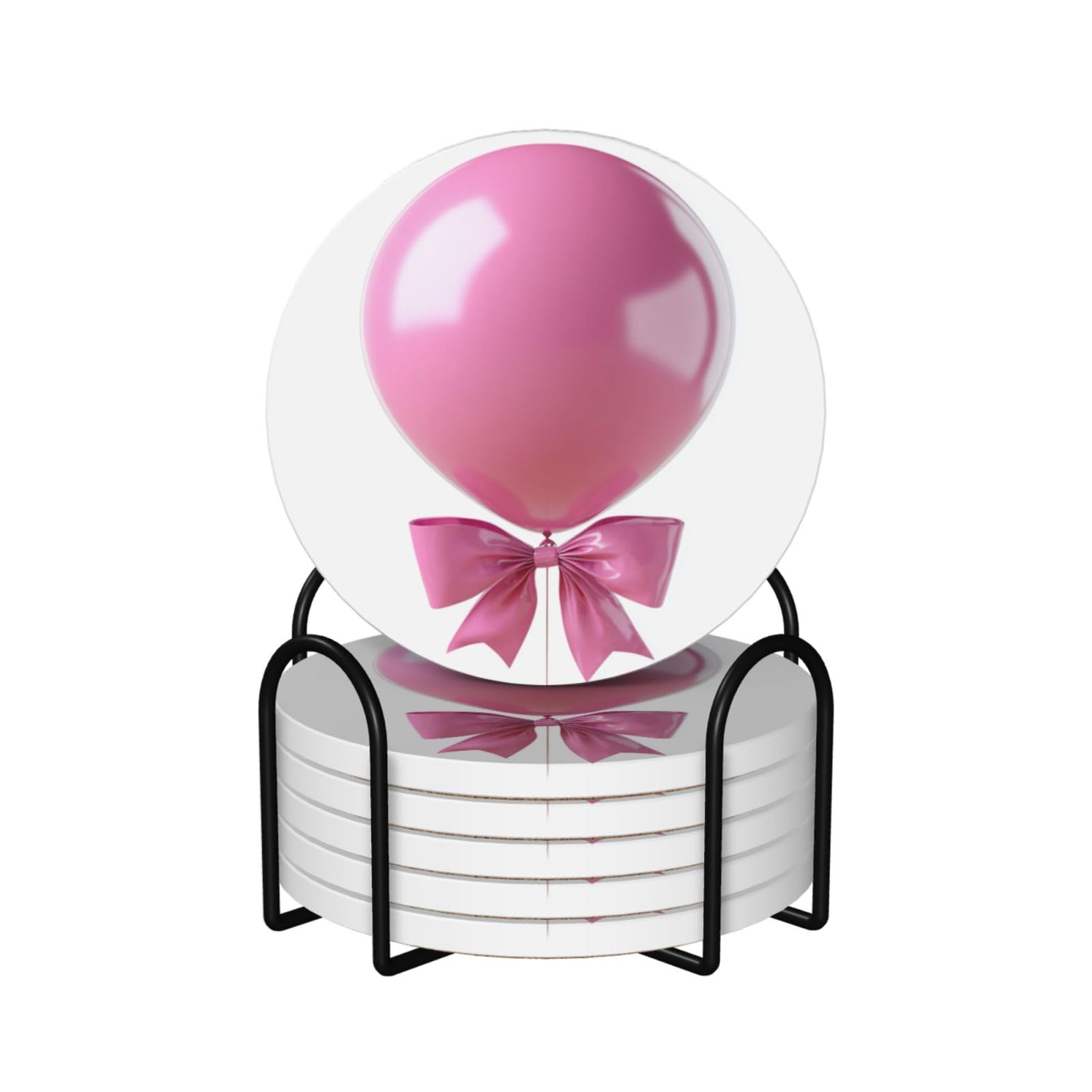 Dessous de verre en céramique rose lot de 6 dessous-de-plat ballons pour tasse