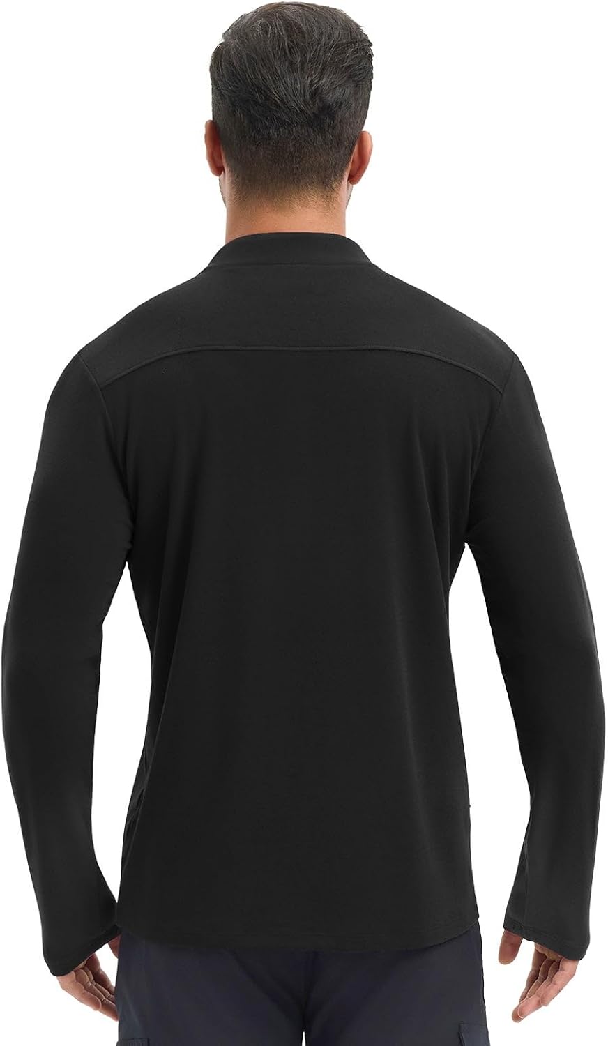 baleaf Men's Long Sleeve Fleece Quarter Zip Pullover Sweatshirt with Zipper Pocket Reflective Strip Running Golf Causal