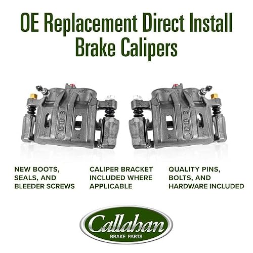 Callahan BRAKE PARTS Front Replacement Calipers and Brake Disc Rotors and Ceramic Pads + Hardware Brake Kit For 2002 - 2006 Ford Expedition | 2003 - 2006 Lincoln Navigator