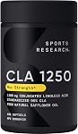 Sports Research® CLA 1250mg - Active Conjugated Linoleic Acid for Men & Women - 95% Potency Formula - 180 Softgels - Non-GMO Verified, Soy-Free & Gluten-Free Supplement for Daily Support